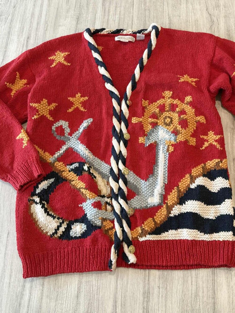 Heirlooms Vintage Nautical Sweater Women's M Ramie Cotton Sailboat Novelty